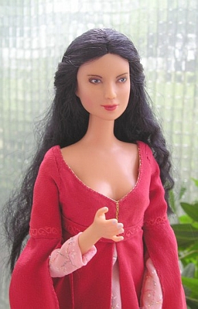 Rose dress - OOAK LOTR dress for Barbie doll