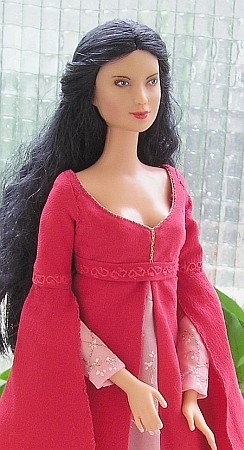 Rose dress - OOAK LOTR dress for Barbie doll