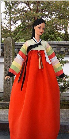  han-bok, OOAK korean traditional costume for 12" Barbie doll