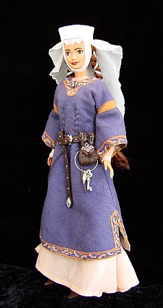 Julianna - románské šaty z 12. století pro Barbie, ooak
