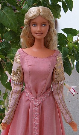 Princess bride  ooak for Barbie doll - pink belted dress